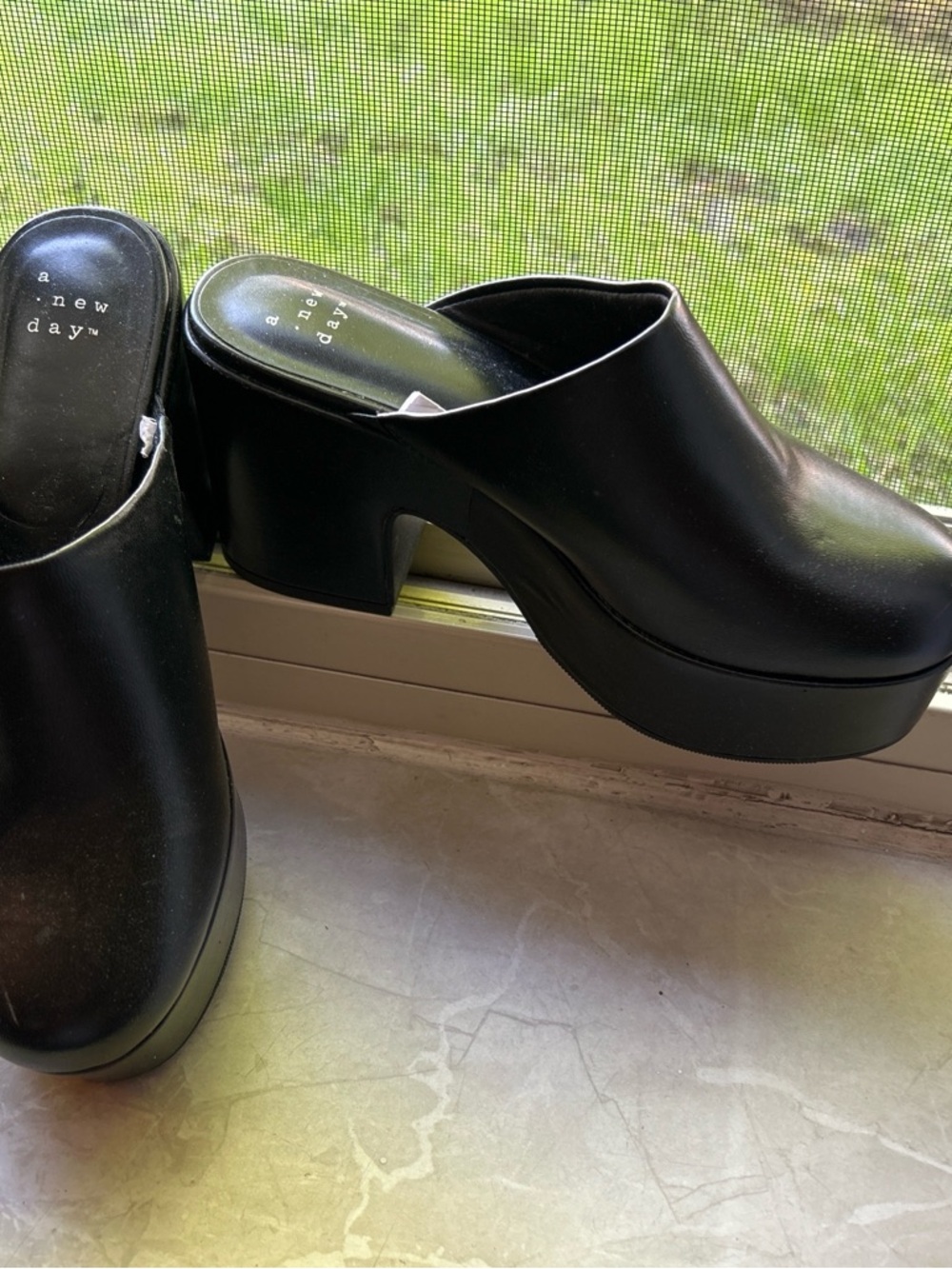 a new day Black Platform Mule Clogs